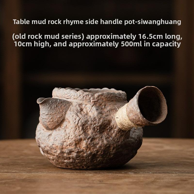 Grobes Keramik Tee-Kochset Holzkohleofen Komplettset für Milchtee-Zubereitung Kleiner Heimgebrauch Retro-Stil Wärmer Brühgerät