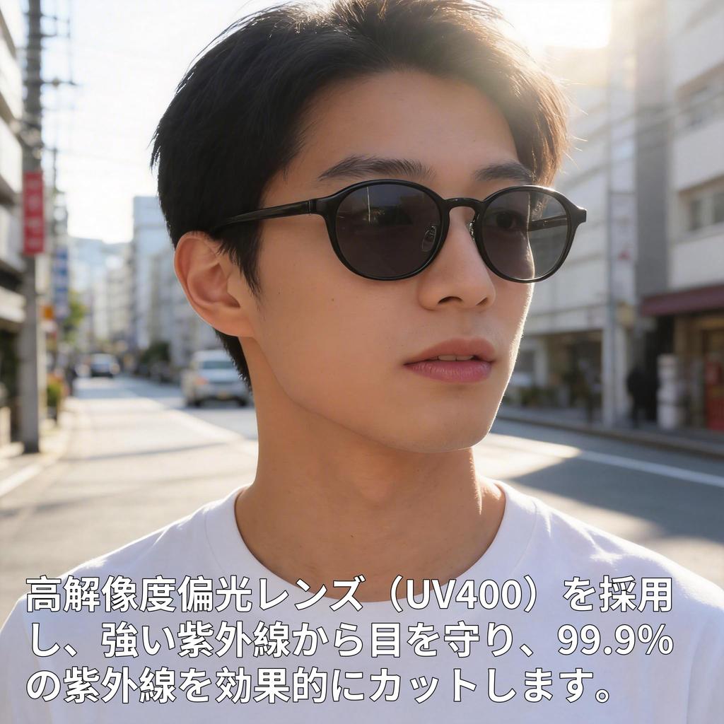 PUKCLAR Polarized Sunglasses Trendy and Stylish UV400 TAC Lightweight TR90 for and Warp Designed for Japanese Body [PUKCLAR] Men's - Design, Lens,