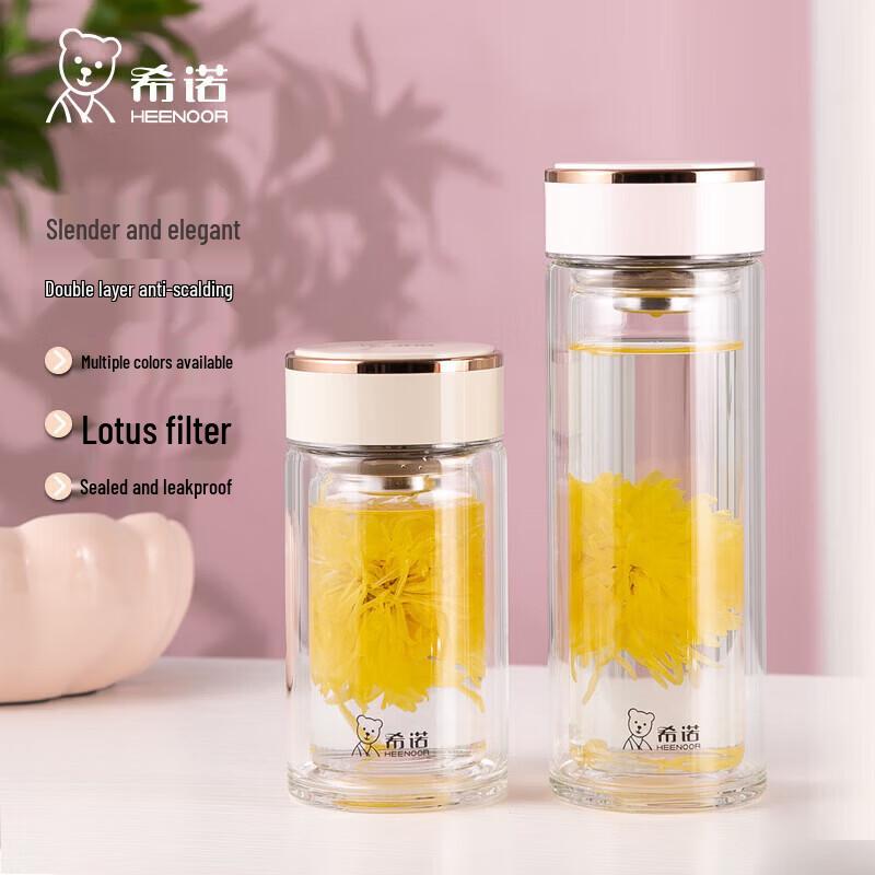 HEENOOR XN-7183 Double-Wall Glass Tea Bottle