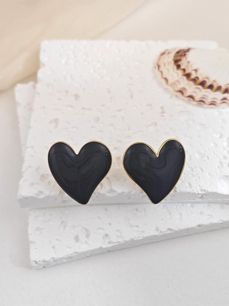 Stainless Steel Enamel Drop Earrings Studs for Women Fashion Exquisite Temperament Earrings Womens Spring Jewelry Gifts