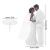 White/Black Couple Wedding Cake Topper Bride & Groom Figurines  Bridal Shower Decoration