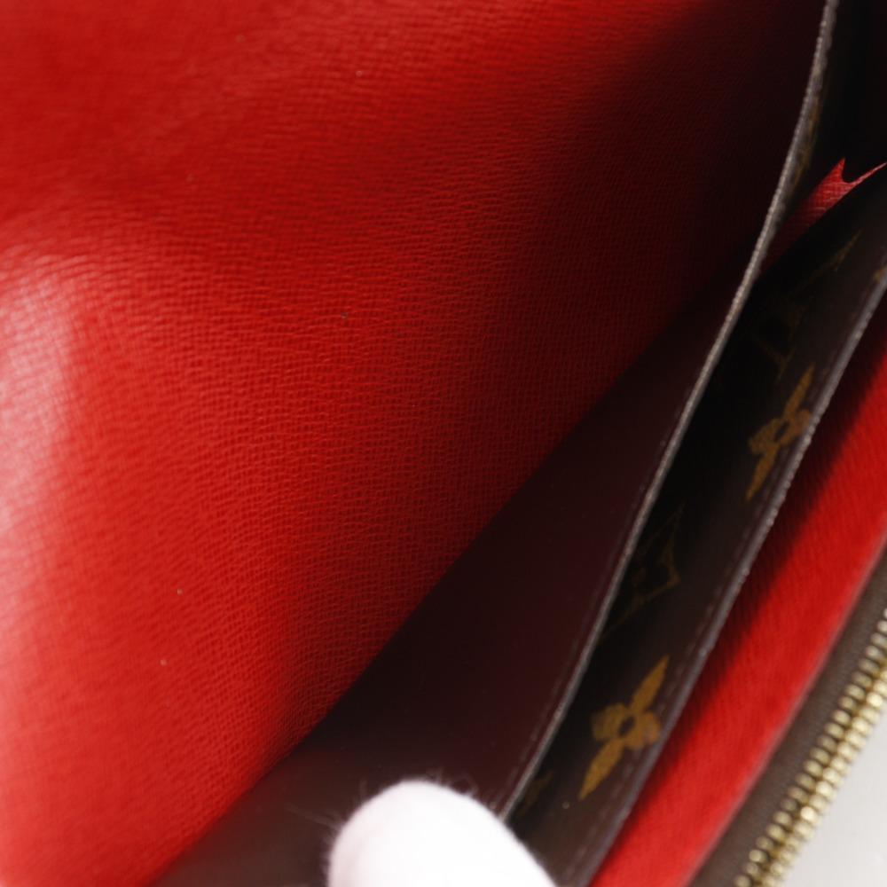 LOUIS VUITTON Portefeiulle Emily Purse M62941 Brown Monogram canvas flour Women Used