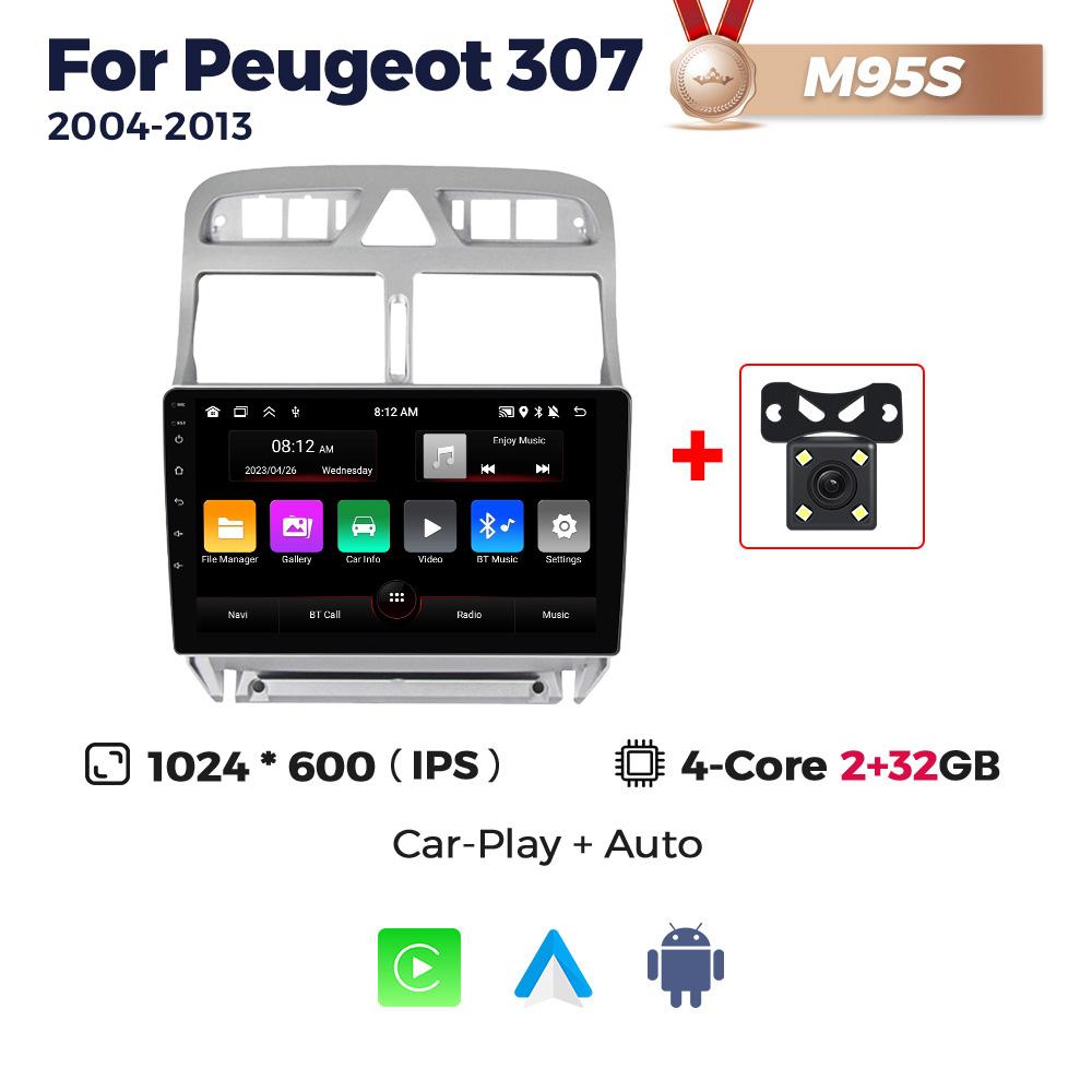 Navifly 9 Inch Intelligent Systems Multimedia Car Radio For Peugeot 307 307CC 307SW 2002-2013 Wireless Carplay Android Auto GPS