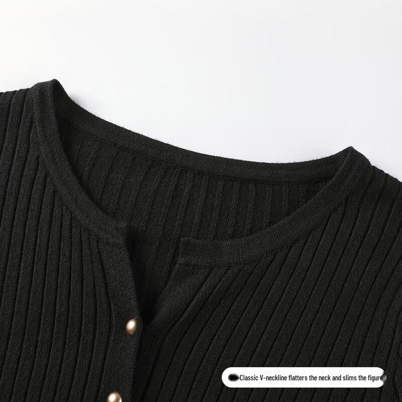 FivePlus Women's Ribbed V-Neck Knit Cardigan