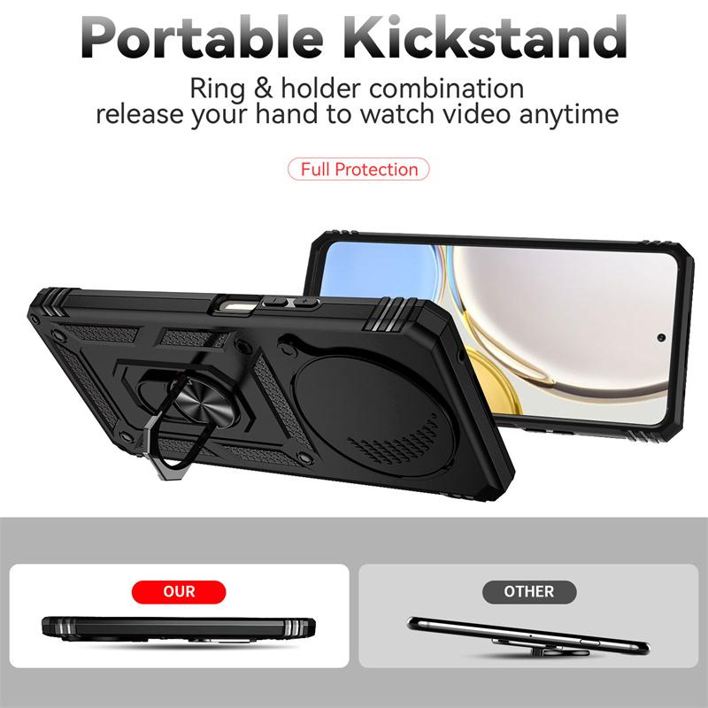 Nárazuvzdorné brnění, posuvné pouzdro do auta s magnetickým držákem a ochranným kroužkem pro Honor X9 Honor X 9 Honor X9 Magic4 Lite Light 5G