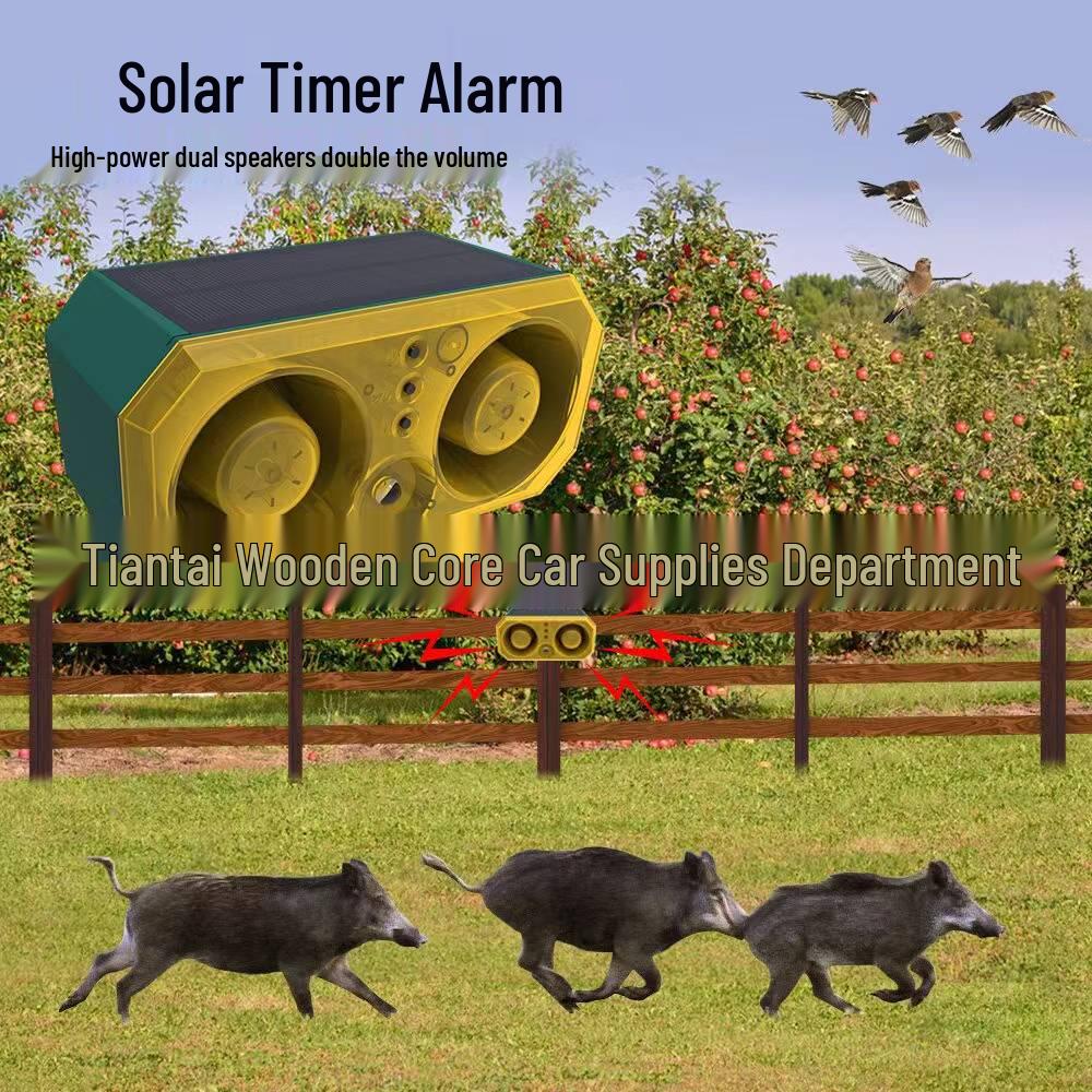 

Відлякувач диких кабанів на сонячній батареї зі звуком гавкоту собаки високої гучності, миготливим світлом і довговічною батареєю для нічного захисту сільськогосподарських угідь
