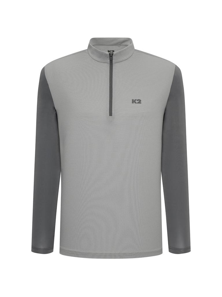 K2 Boost_Hybrid Long Sleeve Zip-Up_Oatmeal Grey