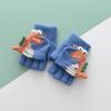 Winter Kids' Dinosaur Half-Finger Warm Gloves - Thick, Anti-Pilling, Cold Protection