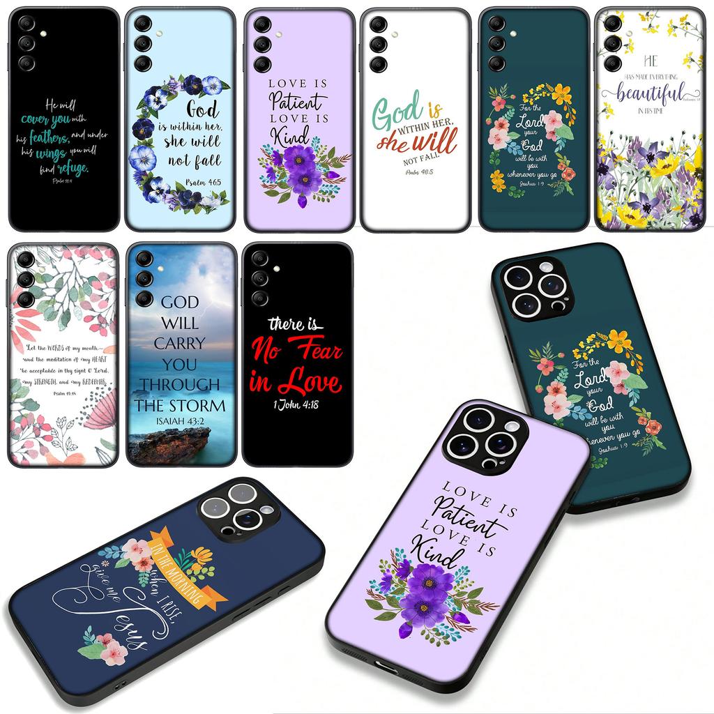 For Samsung Galaxy S25 S24 S22 S23 FE Ultra Plus A56 A05 A06 A15 A16 A55 S7 Edge Phone Case Bible Verse Christian Jehovah God