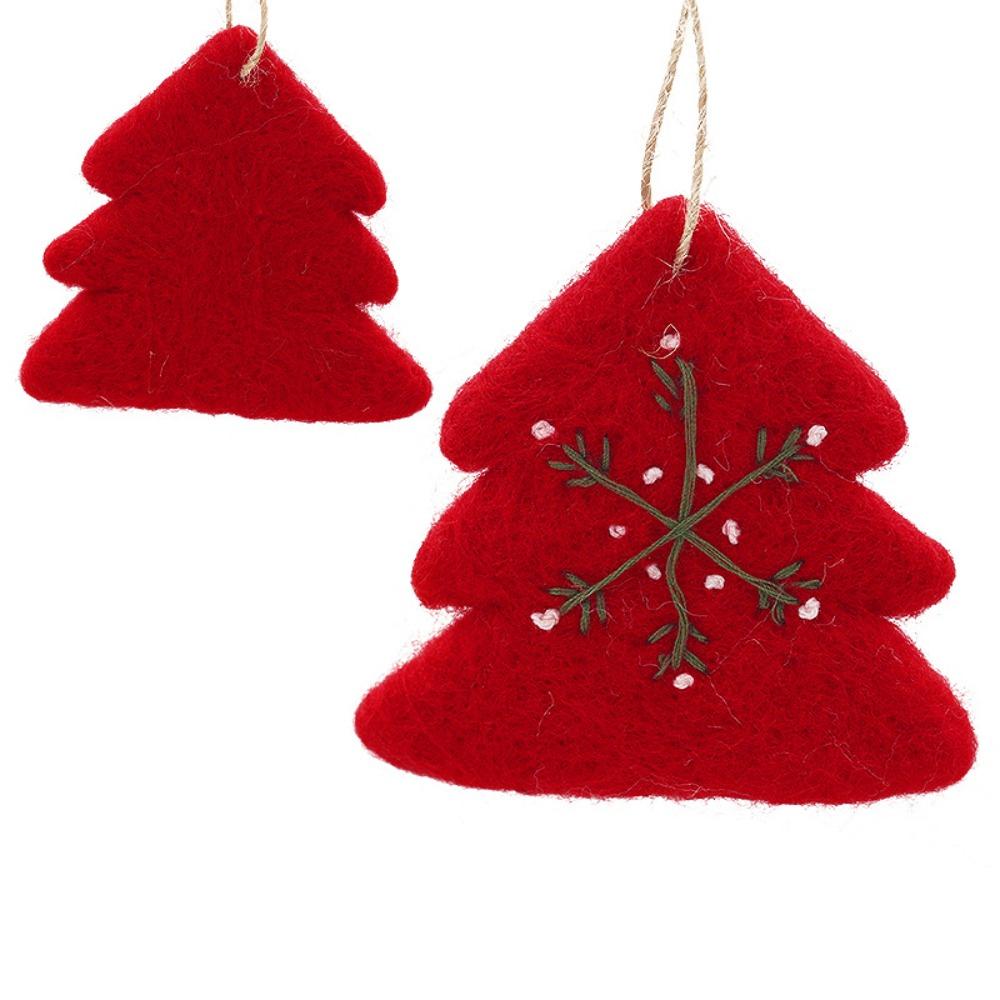 Felt Christmas Felt Ornaments Lightweight Embroidered Snowflake Snowflake Ornaments Assorted Shapes Hanging Cord