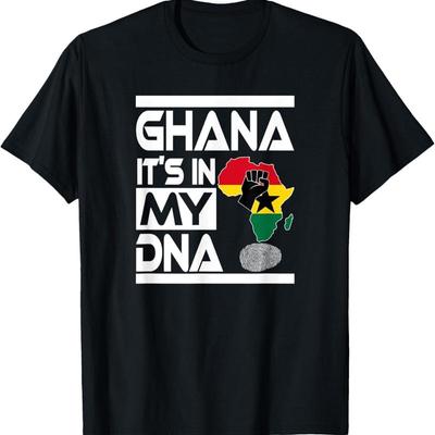 Ghana Ist In Meiner DNA Ghanaische Flagge Afrika Karte Geballte Faust T-Shirt