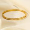 European and American retro classic diamond-encrusted hollow buckle bracelet women's 18k gold-plated stainless steel waterproof bracelet