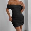 Women's dress, European and American style, sexy off-shoulder fashion, tight-fitting bodycon dress