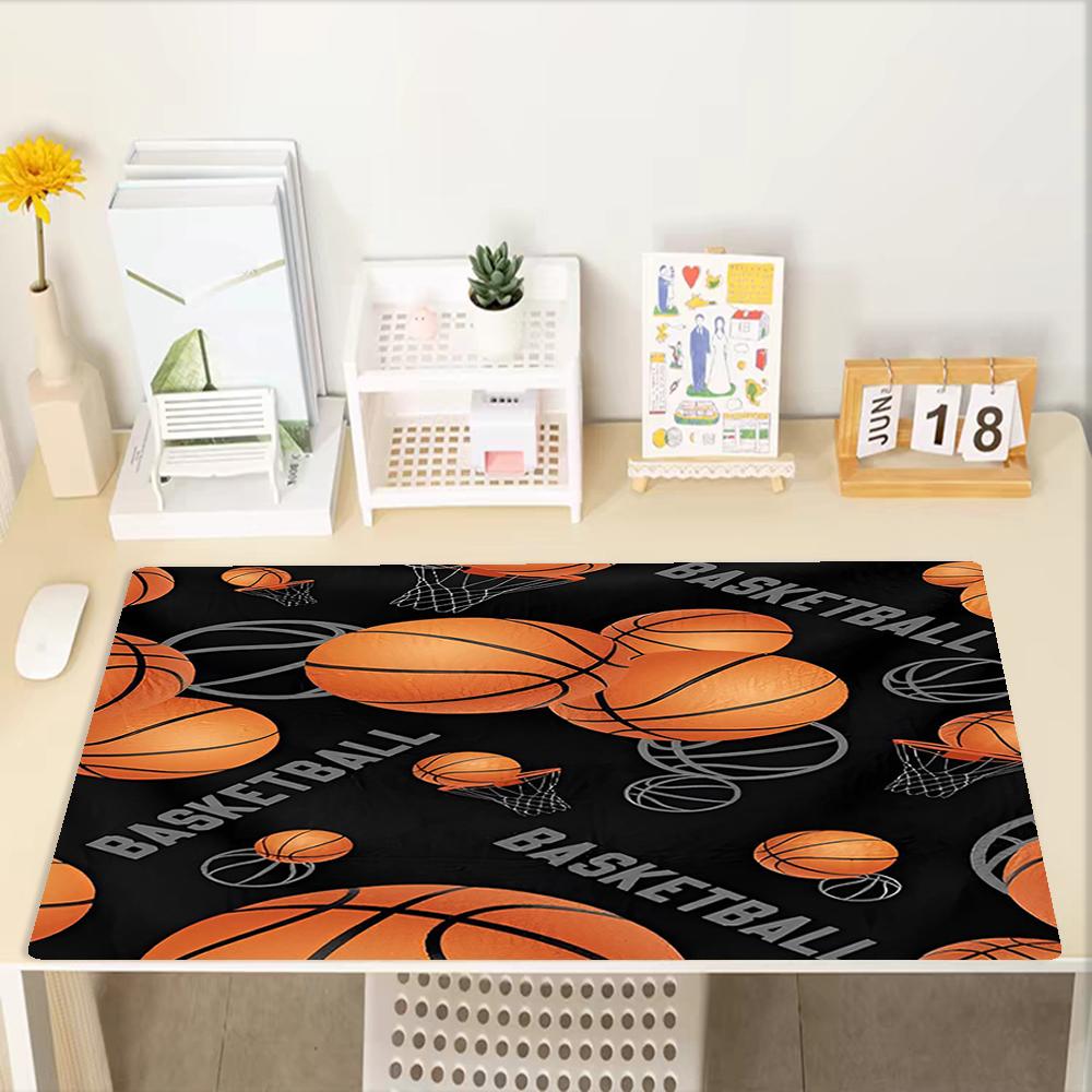 Basketball Theme Mouse Pad, Non Slip Rubber Base, Multifunctional Office & Home Decor, Perfect for Workspace Personalization.