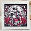 DIY Diamond Painting Kit with Frame,Skeleton Love Full Circle Mosaic 5D DIY Cross Stitch Kit Home Decoration with Frame, Handicraft Hobby Collection