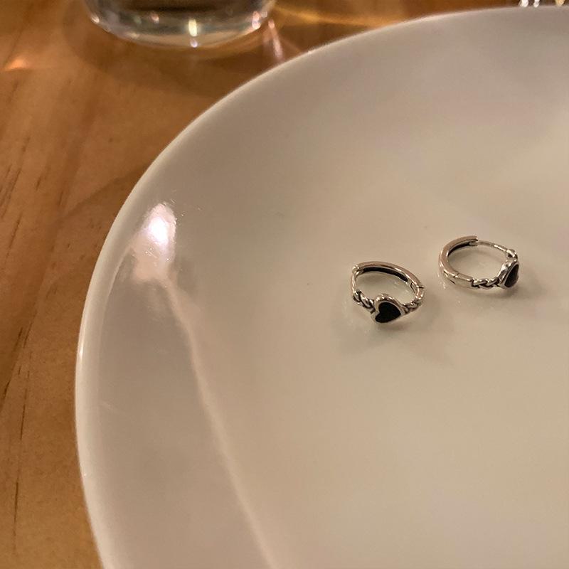 

«Трендовые высококачественные ретро-серьги Love 2025 для женщин» heart earrings чёрный