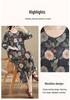 Spring 2026 New Style Plus Size Printed Long-Sleeved Dress with Round Neck