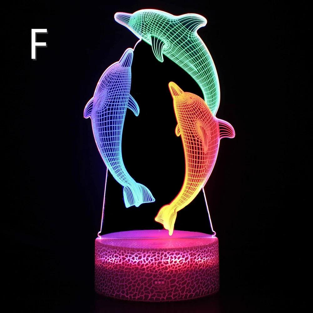 Lumină de Noapte 3D Vizuală Colorată Dinamică la Atingere Lampă Cadou Creativă Lampă de Noptieră Lampă de Masă cu LED Decorațiuni de Petrecere