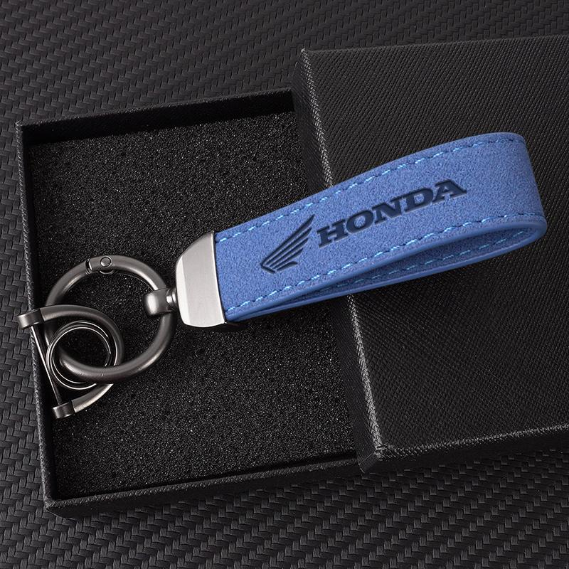 High Quality Leather Motorcycle Emblem Keychain Keyring Pendant For Honda CB400 CB650 FCBF CBR25ORR CRF SH3O0 NC75O Accessories VO8