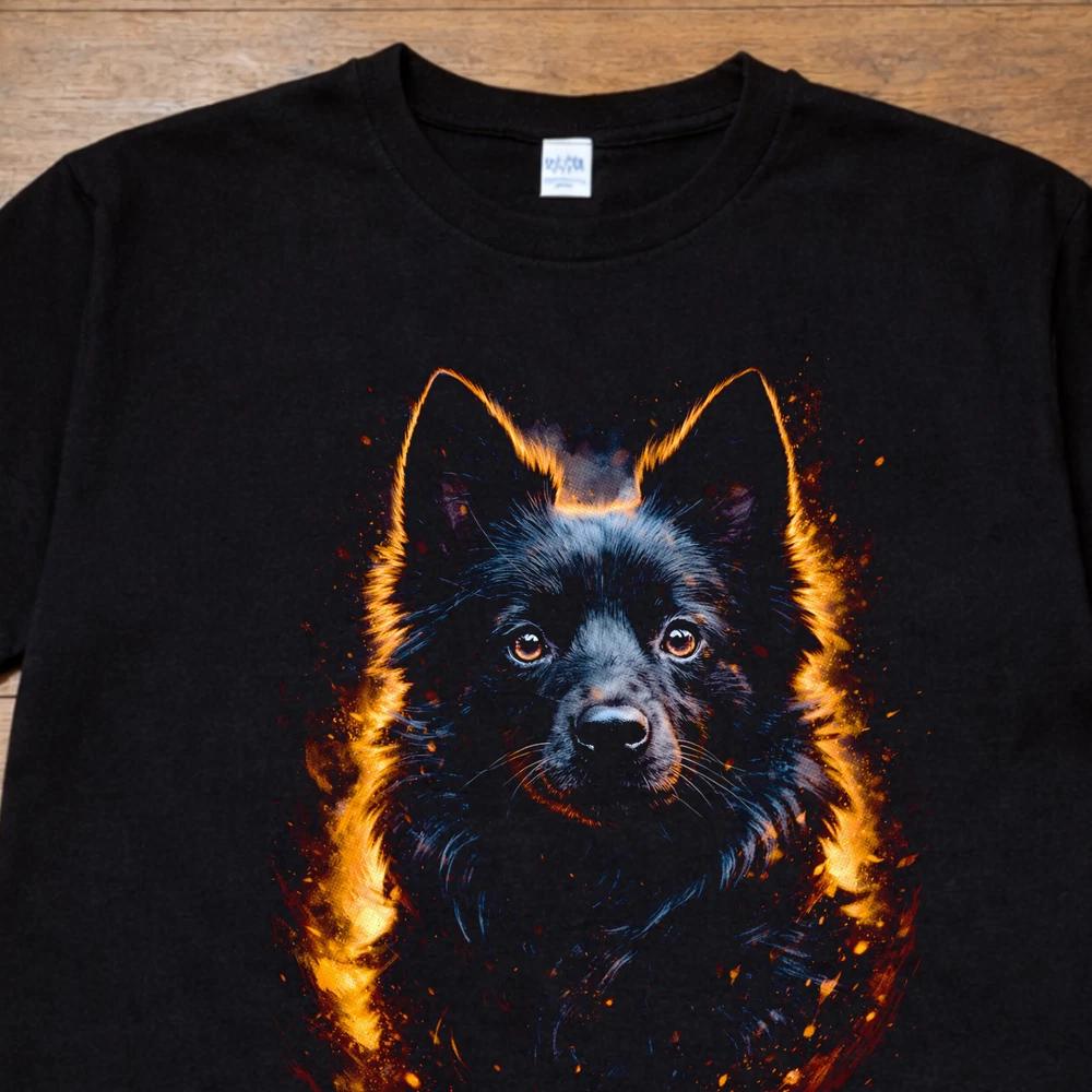 Black Pomeranian Dog Graphic T Shirt Unisexs Unisexs Unisex Fire Art Tee S3XL