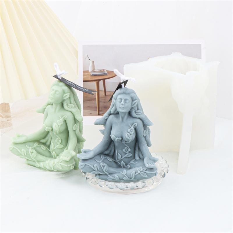 3D Mother Moon Silicone Mold Candle Meditation Yoga Resin Epoxy Soap Cement Mold DIY Greek Goddess of Life Gaia Spiritual Mould