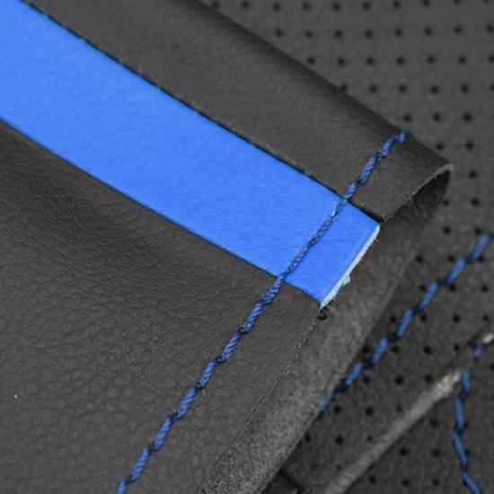 Black-blue Strip Steering Wheel Leather Cover For BMW 5 Series E39 1995-2003