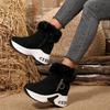 Thick-soled Height-increasing Snow Boots, High-top Side-zipper Ankle Boots with Fleece Cotton Boots, Women's Shoes