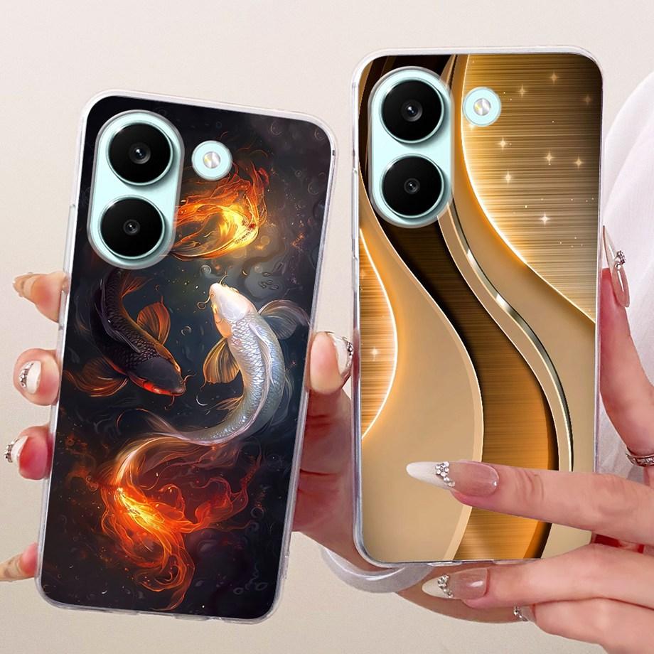 Flower Cartoon Fashion Design Clear Phone Case For Xiaomi Poco X8 Pro Max Redmi Turbo 5 Max Capa Soft Silicone Back Cover Coque