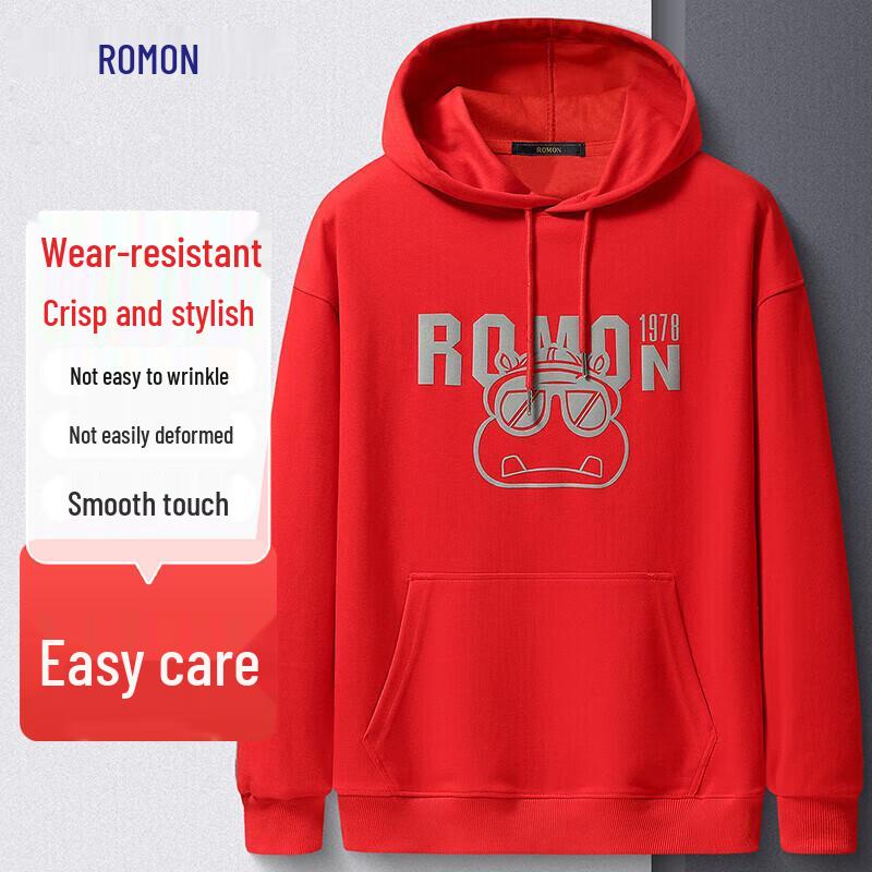 Luomeng Men s Cotton Blend Hooded Long Sleeve Sweatshirt 3XL