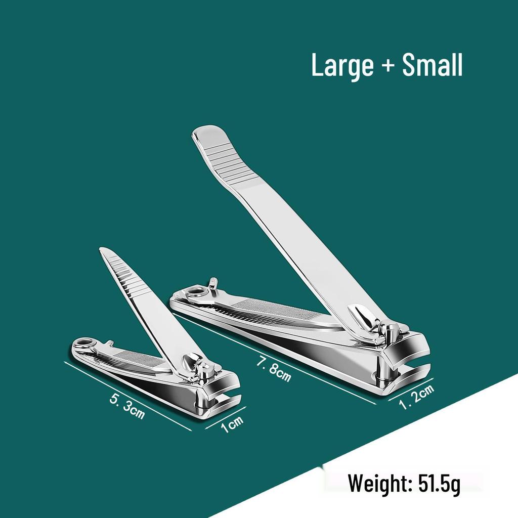 Nail Clippers Set: Small & Large with File - Manicure Tools