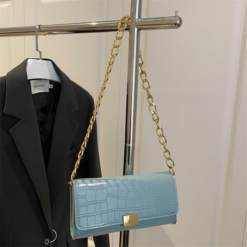 Summer new bag retro versatile crocodile pattern small bag chain bag handbag messenger bag small fragrant shoulder bag