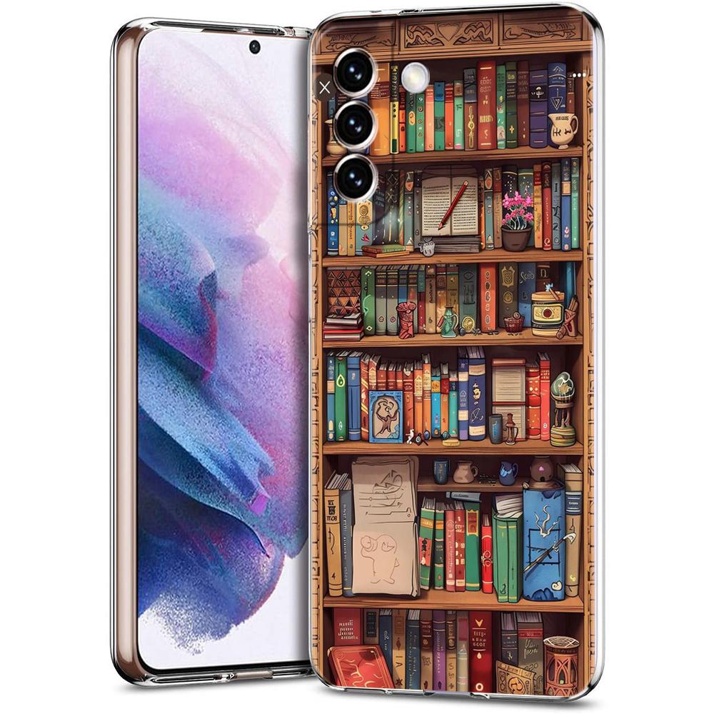 Read Books illustration Transparent Cover for Samsung Galaxy S24 S23 S22 S20 S21 FE Ultra S24 S23 S10 S10E S9 Plus 5G Phone Case