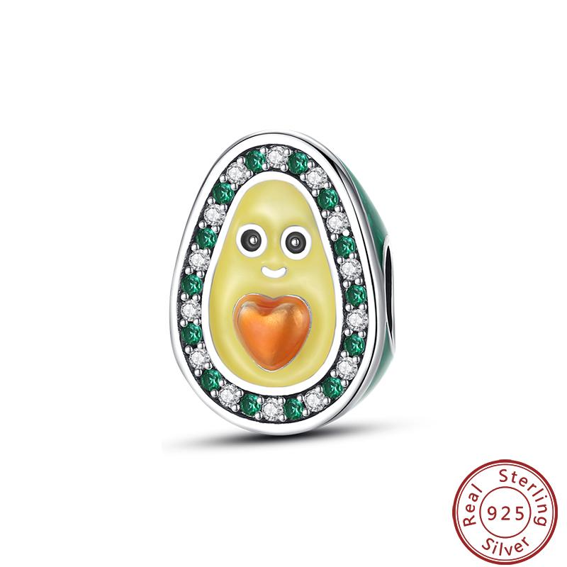 Copper Strawberry Pineapple Avocado Fruit Dessert Series Sweet Charms Beads 3Mm Diy Gift Fine Jewelry