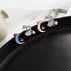 New Fashion Moon Rabbit Pearl Small Stud Earrings for Women Cute Animal Cat Moon Asymmetrical Earring Party Jewelry Gifts