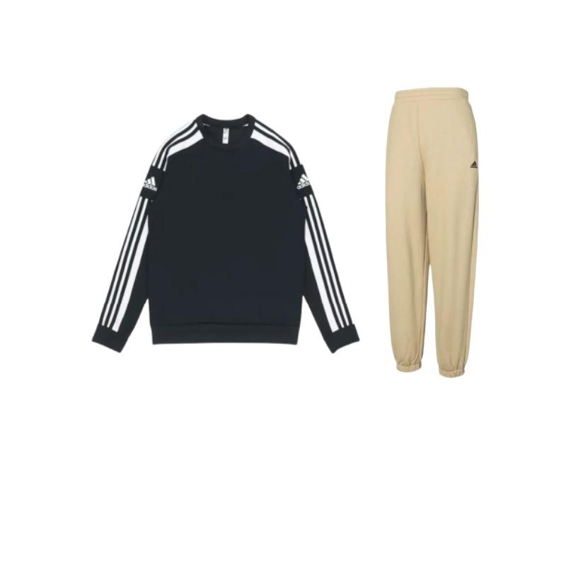 

Adidas Минималистичный круглый вырез, свитер с длинным рукавом, удобные длинные брюки для активного отдыха, повседневный спортивный костюм, костюм унисекс IV7609+-GT6638