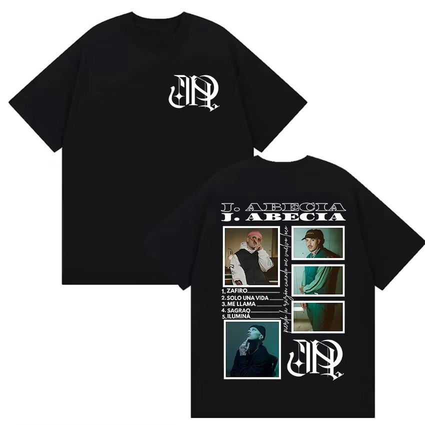 2026 Summer Rap Singer Jaabecia Tour Merch Pattern Tshirt Mens Hip Hop Retro pure Cotton Casual Tshirt Mens Tshirt