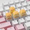 Three-Dimensional Bear Bread Keycaps: Cute Embossed Stickers for Keyboard