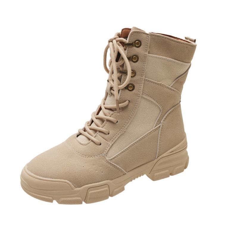 

Internet celebrity Martin boots 2025 new outdoor hiking hiking shoes travel desert boots spring and autumn platform tooling short boots 40 бежевый
