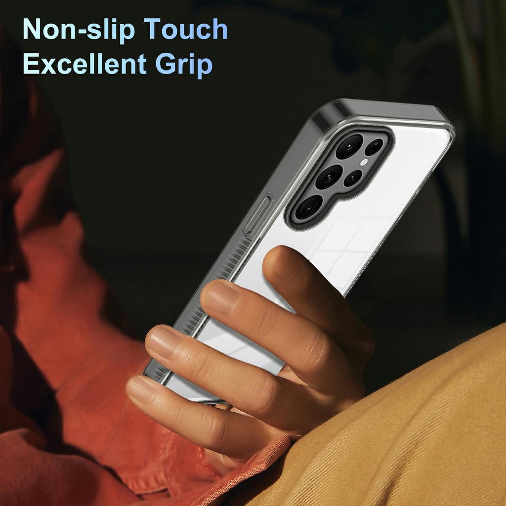 For Samsung Galaxy S22 Ultra 5G Clear Phone Case TPU PC Anti-slip Drop-proof Back Cover