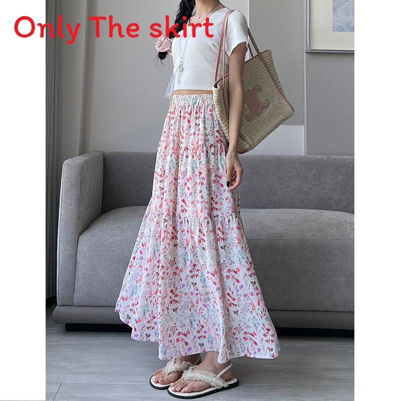 Floral Print Midi Skirt For Women With High Waist Aline Design For Casual And Office Wear