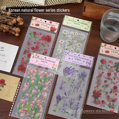 Tulpe PET Blumen- und Pflanzenaufkleber für Notizbücher und Dekoration