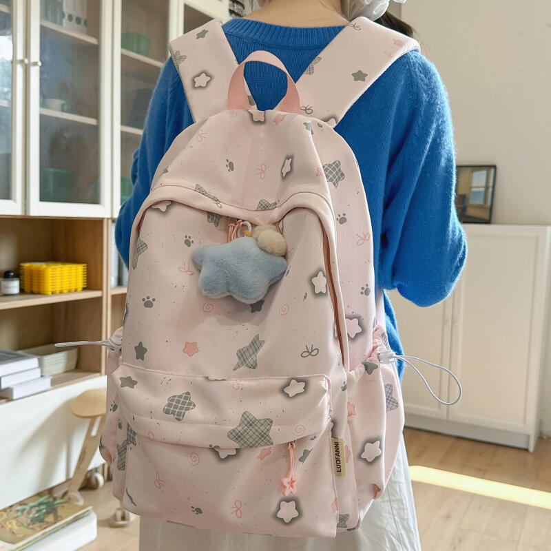 Junior High School Student Schoolbag Women's Large Capacity Waterproof Lightweight Printed Backpack