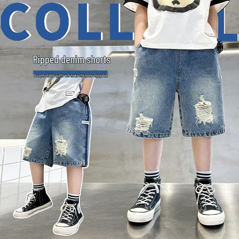 Pantaloncini di jeans estivi a lunghezza media per ragazzi 2026 - Alla moda, Leggeri per bambini più grandi