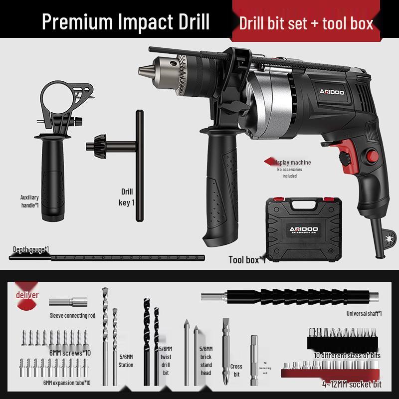 Multifunktionale elektrische Handbohrmaschine, 220V kabelgebunden mit Pistolengriff, arbeitssparendes Elektrowerkzeug