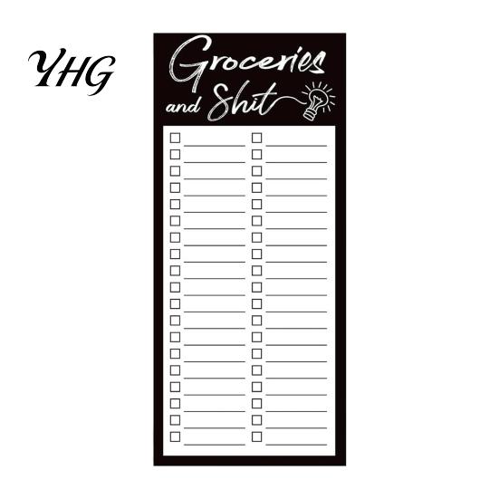 Family Message Notes Magnetic List Notepad, Thick Paper Tear-off Checklist Planner, Black Bordered Retro Small Pad Design Task Organizer for