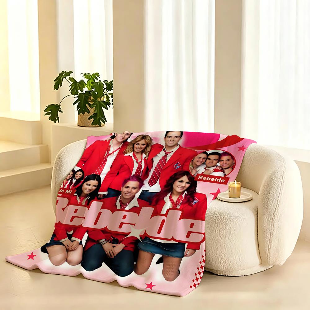 RBD rebelde album Throw Lightweight 240g Flannel Blanket Soft Skin-friendly for Summer Cooling