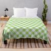 Green Gingham Check Throw Blanket