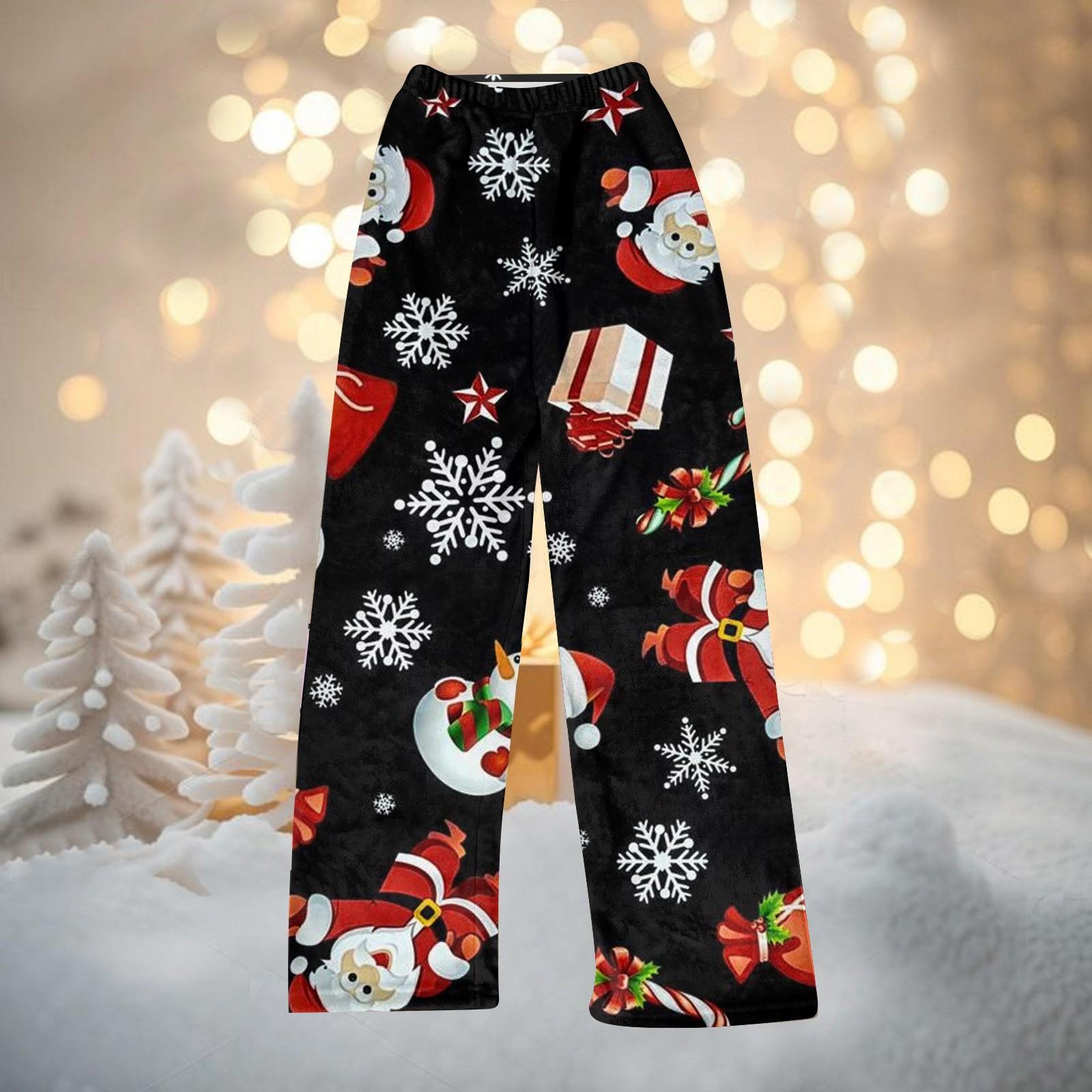 

Женские зимние брюки, длинные брюки, принтованные брюки XXL чёрный