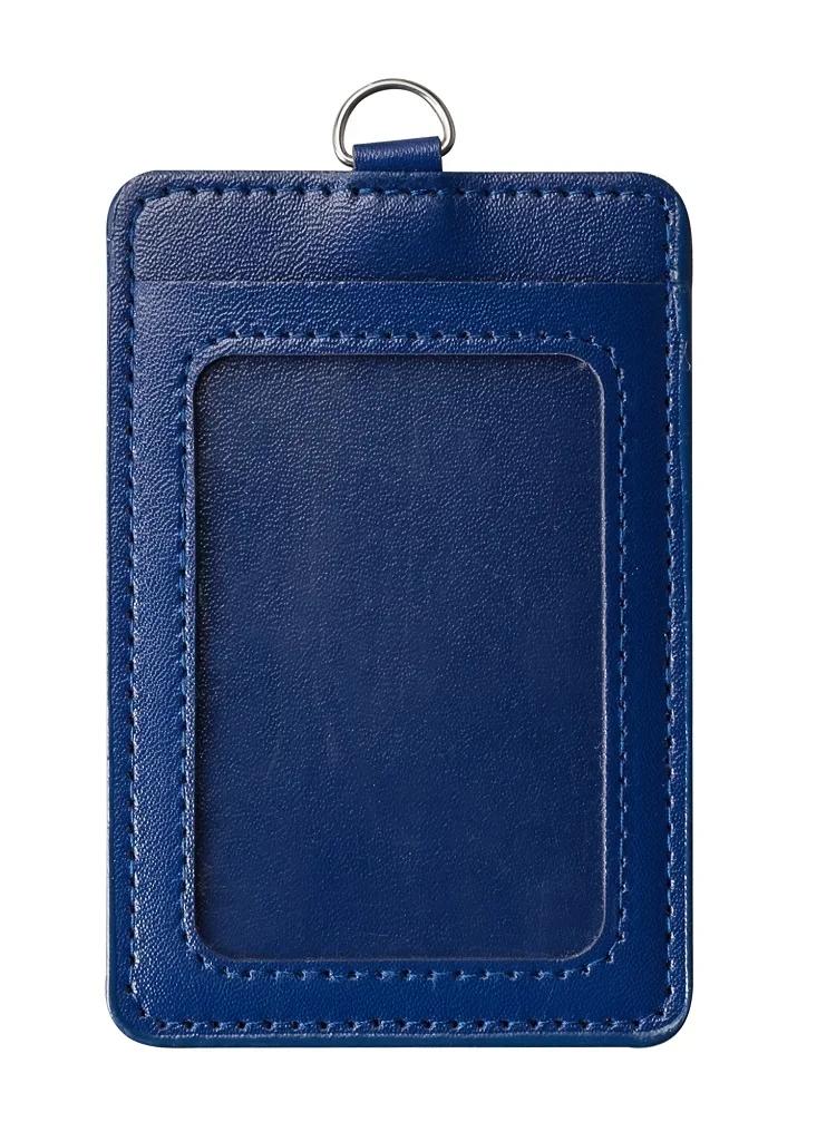 PU Leather ID Card Holder Horizon Style Student ID Pass Cover School Office Exhibition Badge Holder Porta Credencial Id Card