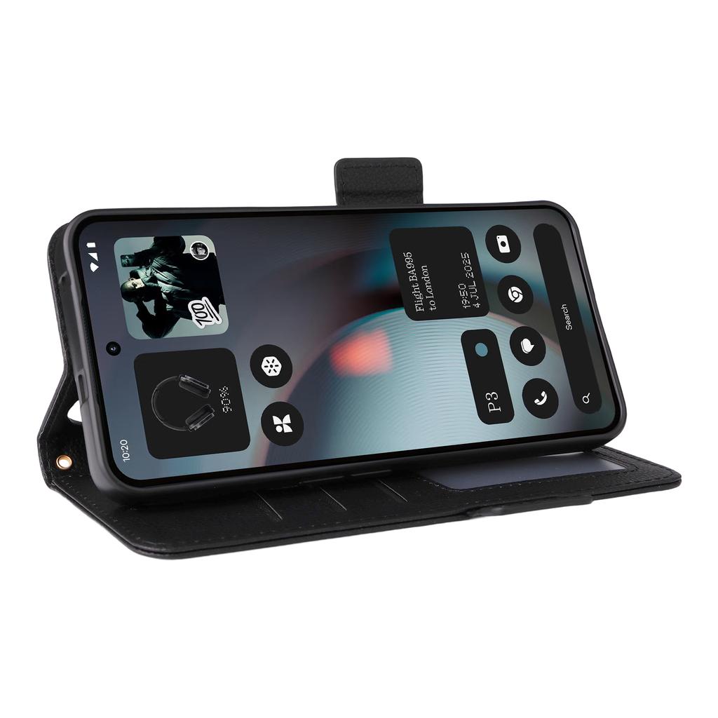 For Nothing Phone (3) 5G Case with Wrist Strap Litchi Texture PU Leather Wallet Phone Cover